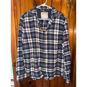 Denim & Flower Flannel Shirt Mens Long Sleeve Plaid Button Up‎ Top Size Large